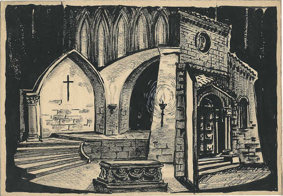 Вильямс Пётр Владимирович. Лот из 30 эскизов декораций к балету «Ромео и Джульетта» С.С. Прокофьева